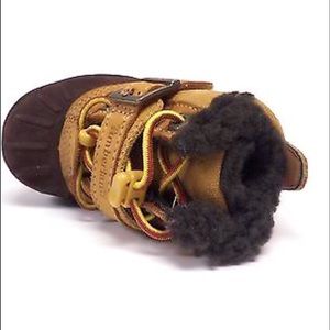 TIMBERLAND MALLARD WHEAT BROWN SUEDE WINTER FUR BABY TODDLER BOOTS 91834